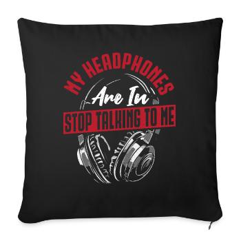DJ Party Favors, Musique de club de danse, - Housse de coussin décorative 45 x 45 cm - noir - Devant