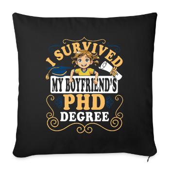 Doctorate Doctorate PhD Studies - Sofa pillowcase 17,3'' x 17,3'' (45 x 45 cm) - black - Front