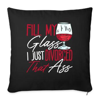 Séparation divorcée Divorce divorcé - Housse de coussin décorative 45 x 45 cm - noir - Devant