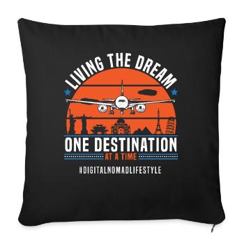 Online Entrepreneur Nomadic Digital - Sofa pillowcase 17,3'' x 17,3'' (45 x 45 cm) - black - Front