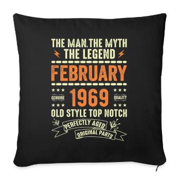 February 1969 - February 1969 Anniversary February 1969 - Sofa pillowcase 17,3'' x 17,3'' (45 x 45 cm) - black - Front