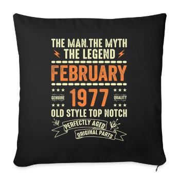 February 1977 - February 1977 Anniversary February 1977 - Sofa pillowcase 17,3'' x 17,3'' (45 x 45 cm) - black - Front