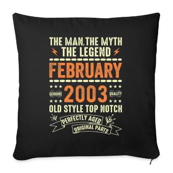 Février 2003 - Février 2003 Anniversaire Février 2003 - Housse de coussin décorative 45 x 45 cm - noir - Devant