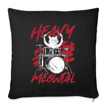 Heavy Meowtal Musique heavy metal - Housse de coussin décorative 45 x 45 cm - noir - Devant