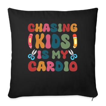 Maternelle Enseignant Garde d’enfants Chasse Enfants est - Housse de coussin décorative 45 x 45 cm - noir - Devant