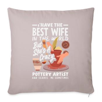 Lustiges Töpfer Töpfern Geschenk Geschenkidee - Sofakissenbezug 45 x 45 cm - helles Taupe - Vorne