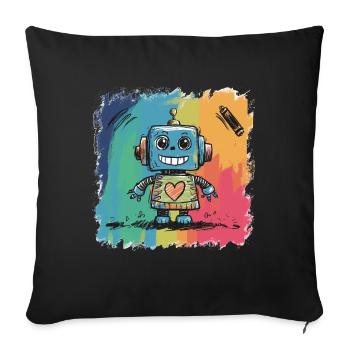 I'm A Friendly Robot Beep Boop - Sofakissenbezug 45 x 45 cm - Schwarz - Vorne