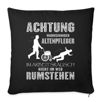 Altenpflege Pfleger Pflegepersonal Pflegekraft - Sofakissenbezug 45 x 45 cm - Schwarz - Vorne