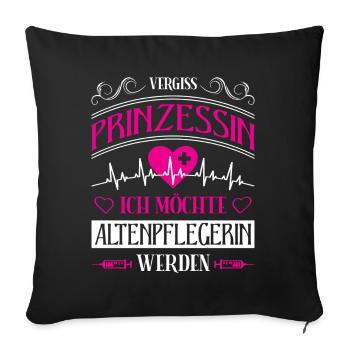 Altenpfleger Geschenk Altenpflege Pflegefachkraft - Sofakissenbezug 45 x 45 cm - Schwarz - Vorne