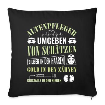 Altenpfleger Geschenk Altenpflege Pflegefachkraft - Sofakissenbezug 45 x 45 cm - Schwarz - Vorne