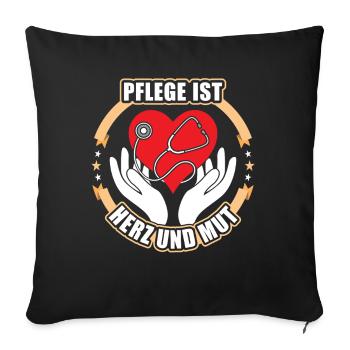 Altenpfleger Geschenk Altenpflege Pflegefachkraft - Sofakissenbezug 45 x 45 cm - Schwarz - Vorne