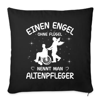 Altenpfleger Geschenk Altenpflege Pflegefachkraft - Sofakissenbezug 45 x 45 cm - Schwarz - Vorne