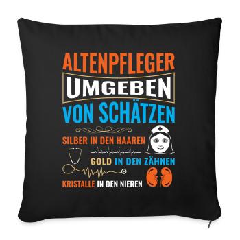 Altenpflege Pfleger Pflegepersonal Pflegekraft - Sofakissenbezug 45 x 45 cm - Schwarz - Vorne