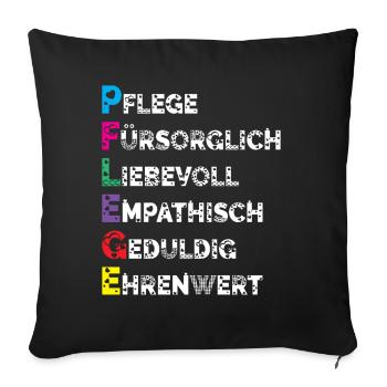 Altenpflege Pfleger Pflegepersonal Pflegekraft - Sofakissenbezug 45 x 45 cm - Schwarz - Vorne