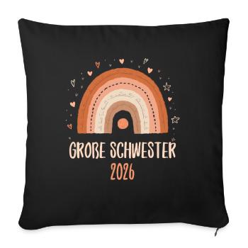 Grande Sœur 2026 Arc-en-ciel - Housse de coussin décorative 45 x 45 cm - noir - Devant