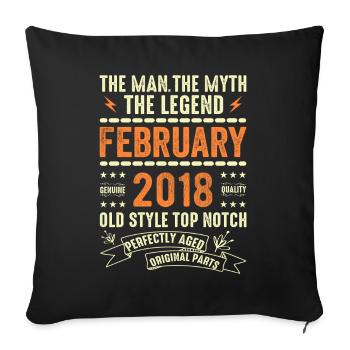 February 2018 - February 2018 Anniversary February 2018 - Sofa pillowcase 17,3'' x 17,3'' (45 x 45 cm) - black - Front
