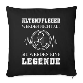 Altenpflege Pfleger Pflegepersonal Pflegekraft - Sofakissenbezug 45 x 45 cm - Schwarz - Vorne