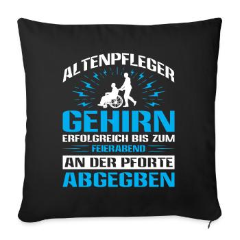 Altenpfleger Geschenk Altenpflege Pflegefachkraft - Sofakissenbezug 45 x 45 cm - Schwarz - Vorne