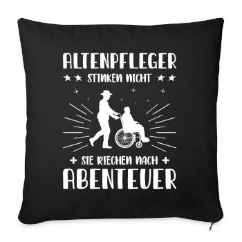 Altenpfleger Geschenk Altenpflege Pflegefachkraft - Sofakissenbezug 45 x 45 cm - Schwarz - Vorne