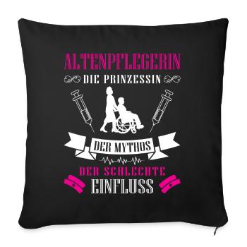 Altenpflege Pfleger Pflegepersonal Pflegekraft - Sofakissenbezug 45 x 45 cm - Schwarz - Vorne