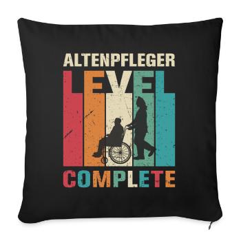 Altenpfleger Geschenk Altenpflege Pflegefachkraft - Sofakissenbezug 45 x 45 cm - Schwarz - Vorne