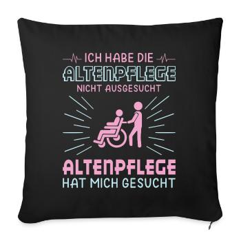 Altenpflege Pfleger Pflegepersonal Pflegekraft - Sofakissenbezug 45 x 45 cm - Schwarz - Vorne