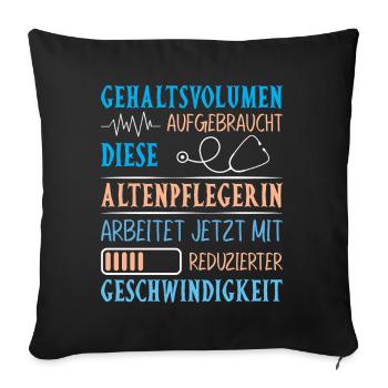 Altenpflege Pfleger Pflegepersonal Pflegekraft - Sofakissenbezug 45 x 45 cm - Schwarz - Vorne