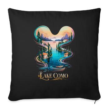 Comer See Ikonische italienische Schönheit Reise - Sofakissenbezug 45 x 45 cm - Schwarz - Vorne