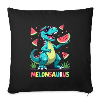 Melonsaurus Lustiger Dinosaurier für einen - Sofakissenbezug 45 x 45 cm - Schwarz - Vorne