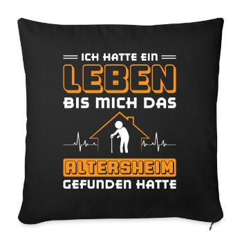 Altenpflege Pfleger Pflegepersonal Pflegekraft - Sofakissenbezug 45 x 45 cm - Schwarz - Vorne