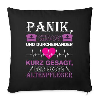 Altenpflege Pfleger Pflegepersonal Pflegekraft - Sofakissenbezug 45 x 45 cm - Schwarz - Vorne