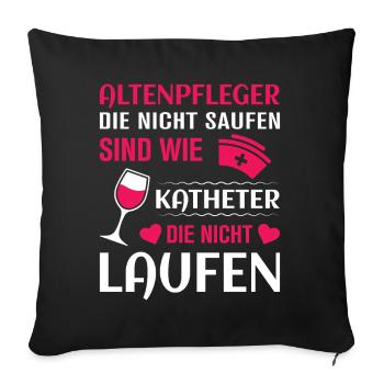 Altenpflege Pfleger Pflegepersonal Pflegekraft - Sofakissenbezug 45 x 45 cm - Schwarz - Vorne
