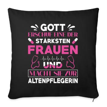 Altenpflege Pfleger Pflegepersonal Pflegekraft - Sofakissenbezug 45 x 45 cm - Schwarz - Vorne