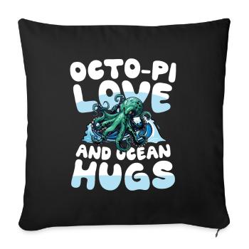 Octo-pi Love And Ocean Hugs - Sofakissenbezug 45 x 45 cm - Schwarz - Vorne
