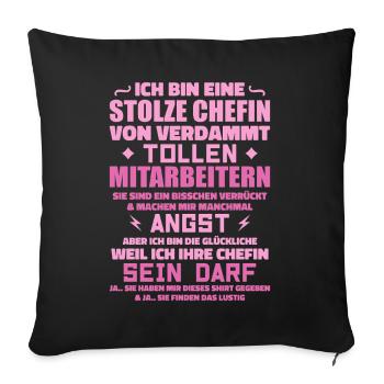 Proud of fucking awesome employees - Sofa pillowcase 17,3'' x 17,3'' (45 x 45 cm) - black - Front