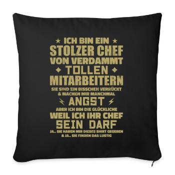 A proud of damn great employees - Sofa pillowcase 17,3'' x 17,3'' (45 x 45 cm) - black - Front