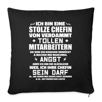 Proud of fucking awesome employees - Sofa pillowcase 17,3'' x 17,3'' (45 x 45 cm) - black - Front