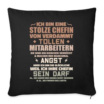 Proud of fucking awesome employees - Sofa pillowcase 17,3'' x 17,3'' (45 x 45 cm) - black - Front