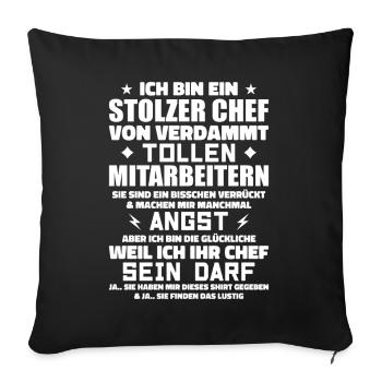 Un patron fier d’excellents employés - Housse de coussin décorative 45 x 45 cm - noir - Devant