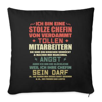 Proud of fucking awesome employees - Sofa pillowcase 17,3'' x 17,3'' (45 x 45 cm) - black - Front