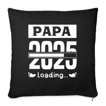 Papa 2025 werdener Vater Vati Geschenk - Sofakissenbezug 45 x 45 cm - Schwarz - Vorne