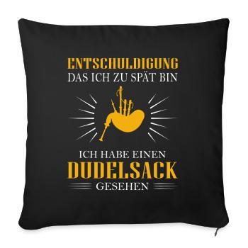 Dudelsackspieler Dudelsack Männer Geschenk - Sofakissenbezug 45 x 45 cm - Schwarz - Vorne