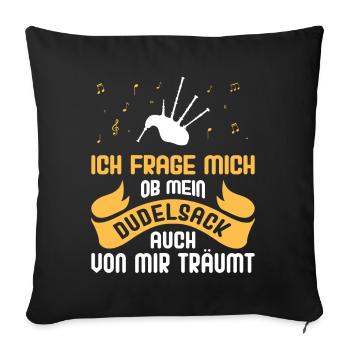 Dudelsackspieler Dudelsack Männer Geschenk - Sofakissenbezug 45 x 45 cm - Schwarz - Vorne