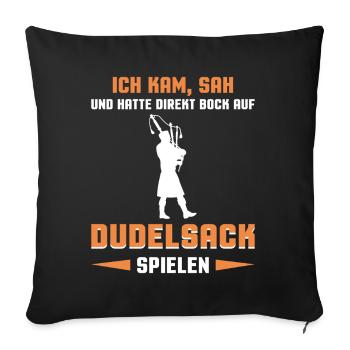 Dudelsackspieler Dudelsack Männer Geschenk - Sofakissenbezug 45 x 45 cm - Schwarz - Vorne