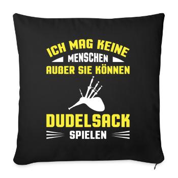 Dudelsackspieler Dudelsack Männer Geschenk - Sofakissenbezug 45 x 45 cm - Schwarz - Vorne