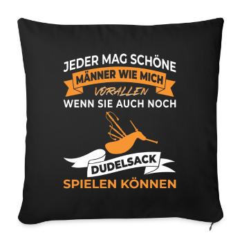 Dudelsackspieler Dudelsack Männer Geschenk - Sofakissenbezug 45 x 45 cm - Schwarz - Vorne