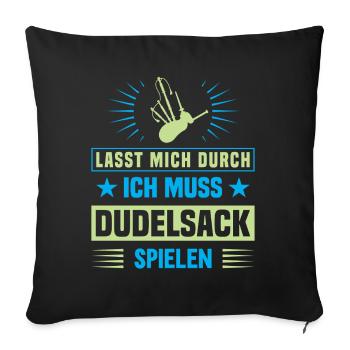 Dudelsackspieler Dudelsack Männer Geschenk - Sofakissenbezug 45 x 45 cm - Schwarz - Vorne