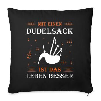 Dudelsackspieler Dudelsack Männer Geschenk - Sofakissenbezug 45 x 45 cm - Schwarz - Vorne