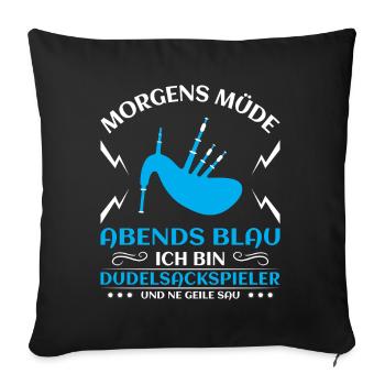 Dudelsackspieler Dudelsack Männer Geschenk - Sofakissenbezug 45 x 45 cm - Schwarz - Vorne