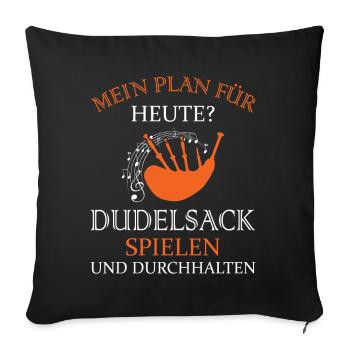 Dudelsackspieler Dudelsack Männer Geschenk - Sofakissenbezug 45 x 45 cm - Schwarz - Vorne